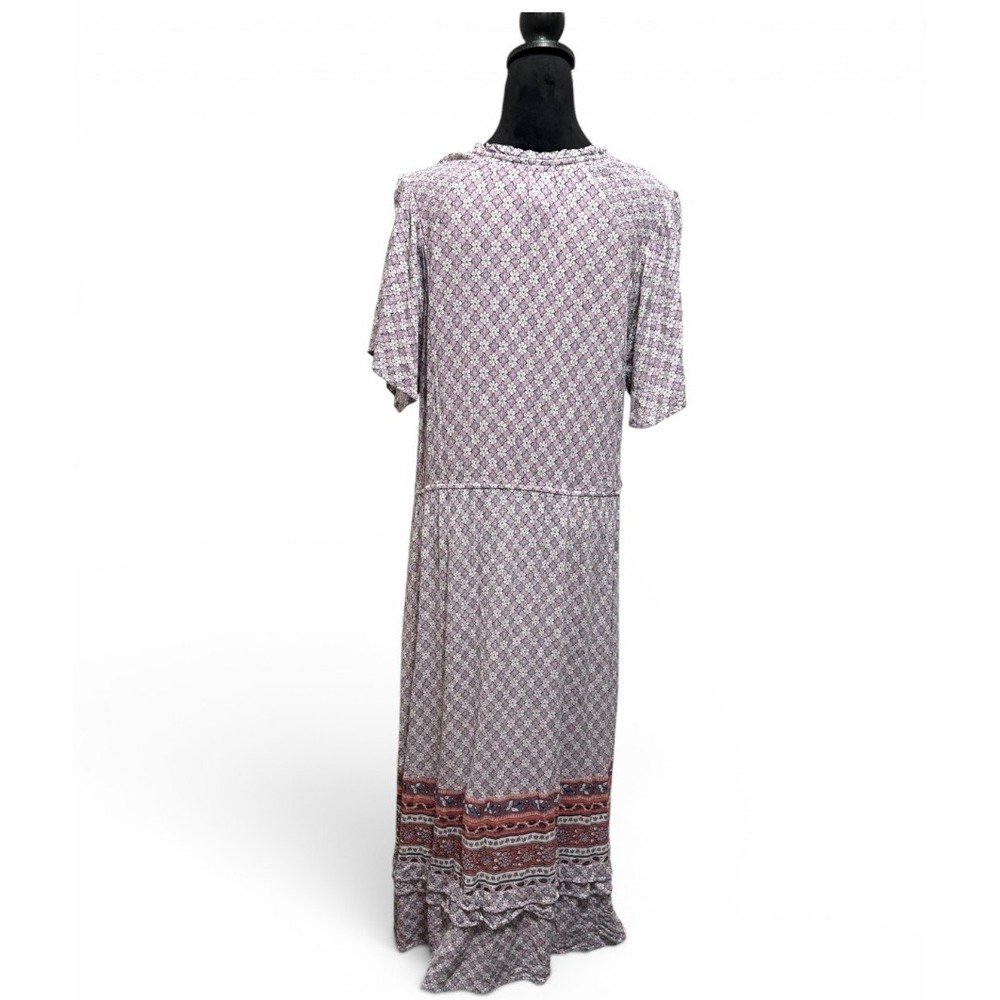 Knox Rose Maxi Dress Women's XXL Purple  Floral Boho Tassel Ruffle Hem
EUC - Picture 4 of 6